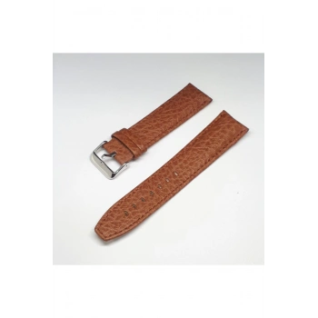 22mm Taba Açık Kahverengi Rolax Bombeli Deri Saat Kayışı Kordonu 22x20