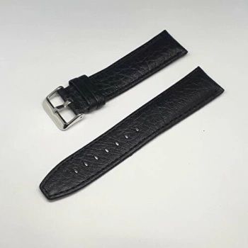 22mm Siyah Rolax Bombeli Deri Saat Kayışı Kordonu 22x20