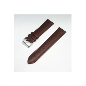 24mm Kahverengi Düz Bombeli Deri Saat Kayışı Saat Kordonu 24x22