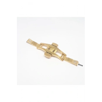 Emporio Armani Tissot Saat Uyumlu Metal Kordon Kelebek Basmalı Kilit Sarı Gold - 6mm