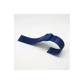 20mm Lacivert Mavi Renk Hasır İnce Örgü Çelik Kaplama Metal Saat Kordonu