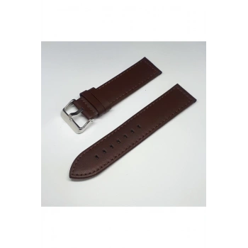 24mm Kahverengi Düz Deri Saat Kayışı Kordonu 24x24