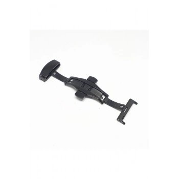 Saat Deri Kordon Klipsi Kelebek Kilit Siyah - Toka Ölçü  18mm