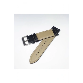 24mm Lacivert Rolax Bombeli Deri Saat Kayışı Kordonu 24x22