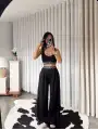 Beli lastikli ikili takım - Siyah