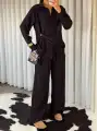 Bağlamalı alt üst takım - Siyah