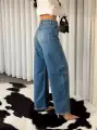 Yüksek Bel Wide Leg Jean