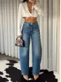 Yüksek Bel Wide Leg Jean