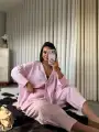 Modal kumaş pensli takım - Pembe