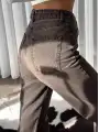 Yüksek bel vintage yıkamalı / Geniş paça jean