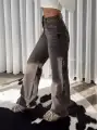 Yüksek bel vintage yıkamalı / Geniş paça jean