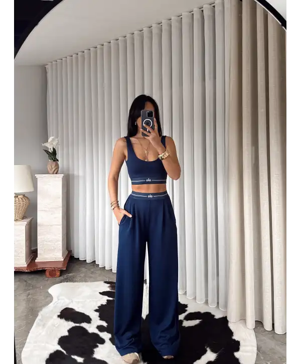 Beli lastikli ikili takım - lacivert
