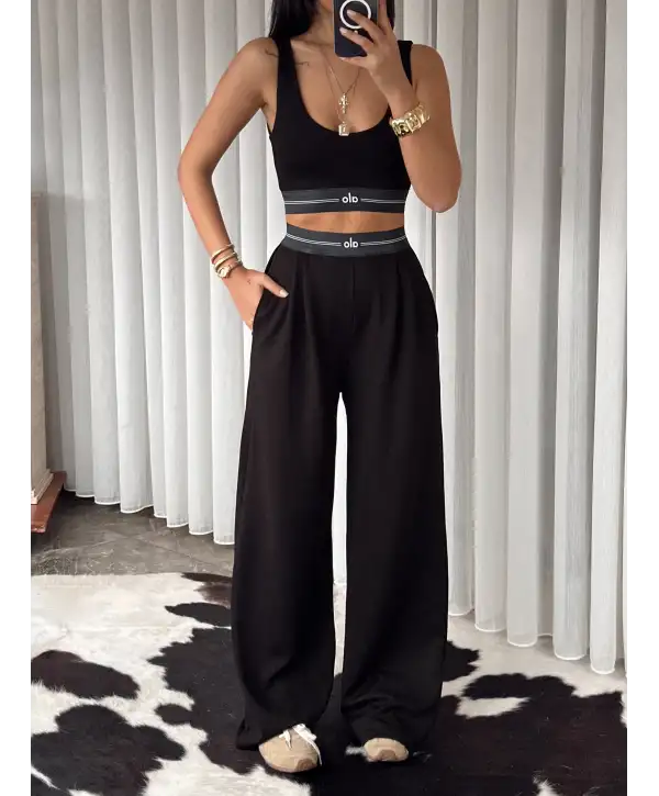 Beli lastikli ikili takım - Siyah