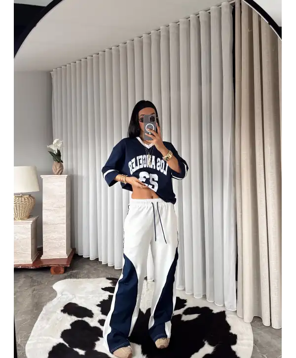 Baskılı eşofman takımı - lacivert