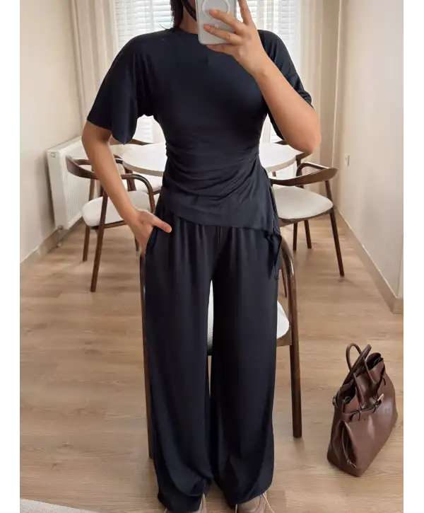 Ribana yan büzgülü takım - Antrasit