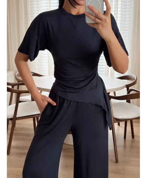 Ribana yan büzgülü takım - Antrasit