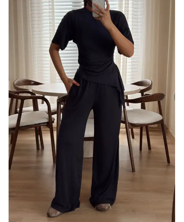 Ribana yan büzgülü takım - Antrasit