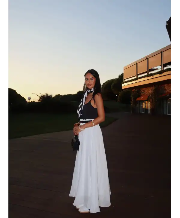 Bel Lastikli Şifon etek