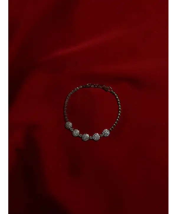 Beş Taşlı Dorika Bileklik - Gold