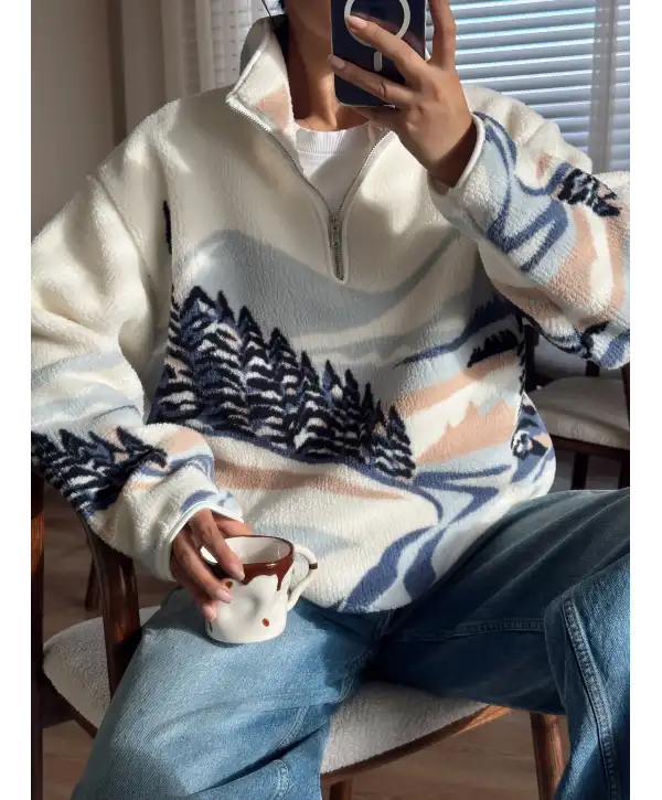 Beyaz teddy model sweatshirt