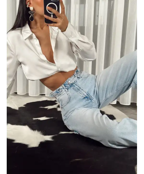 Buz Mavi Tokalı Jean