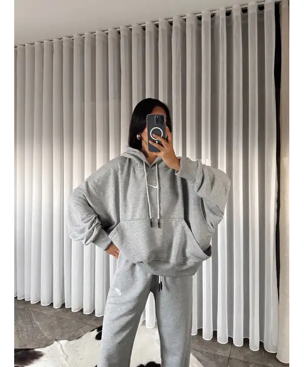 Marka muadil oversize eşofman takımı - Gri