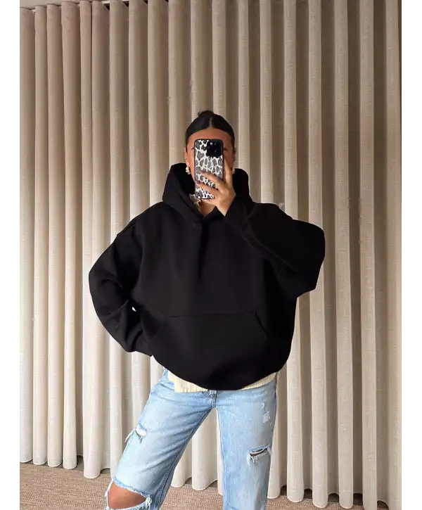 Oversize pamuklu sweat