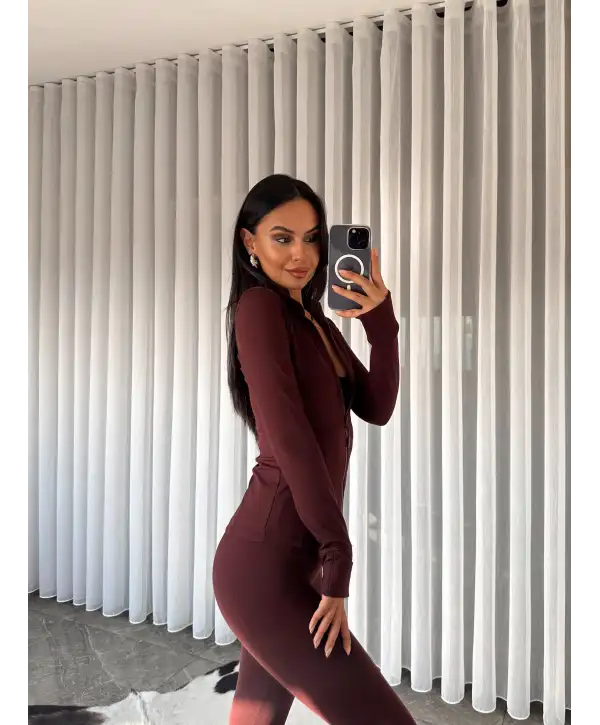 OYS muadil hırka tayt takım -Bordo