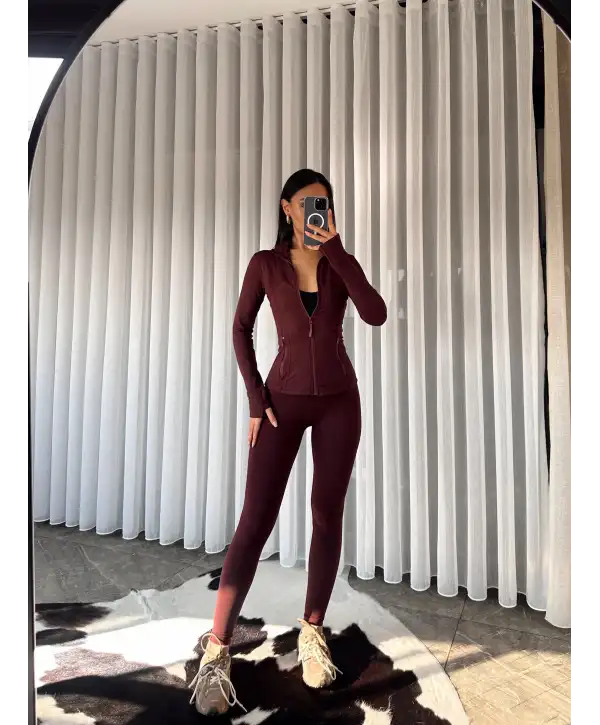 OYS muadil hırka tayt takım -Bordo