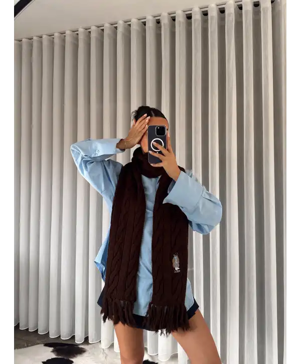 Teddy atkı - Kahverengi