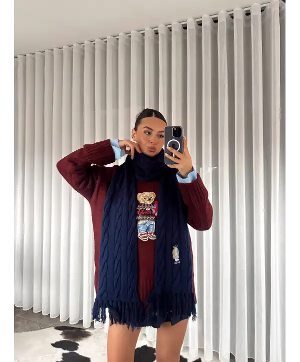 Teddy atkı - Lacivert