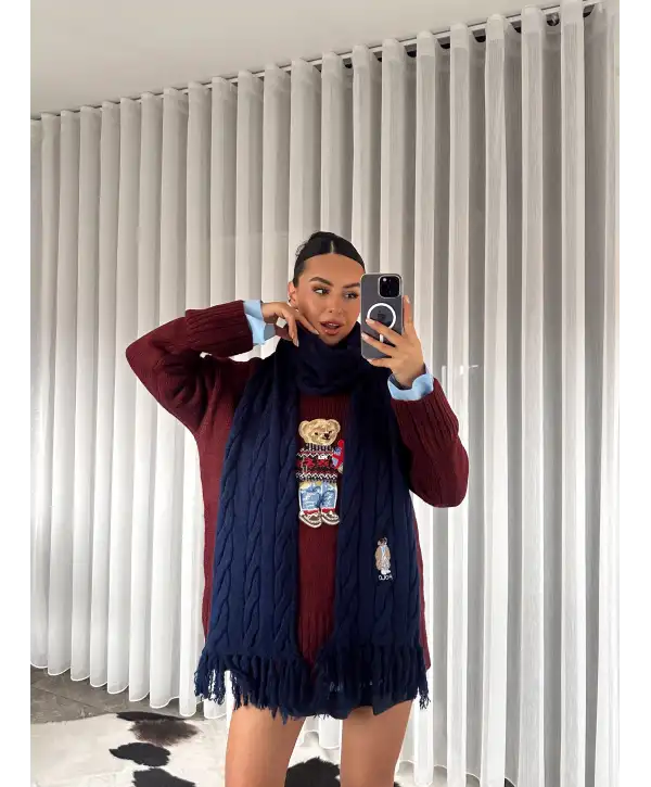 Teddy atkı - Lacivert