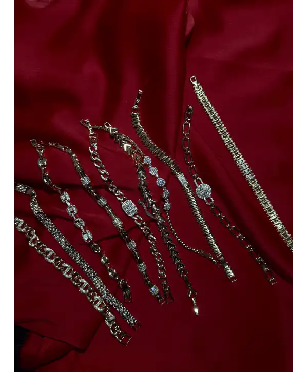 Dört Taşlı Bant Gold Bileklik