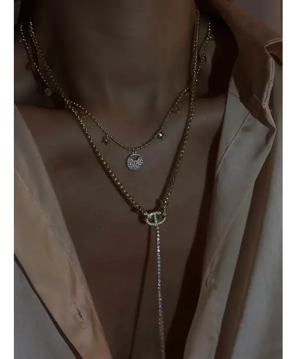 Y Form Düğüm Kolye - Gold