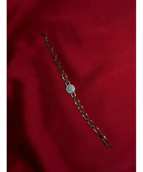 Yıldız Detaylı Zincir Gold Bileklik