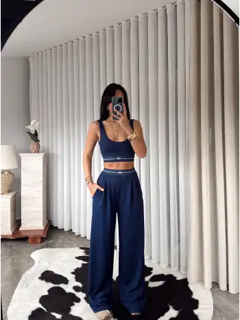 Beli lastikli ikili takım - lacivert