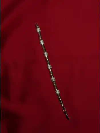 Antik Esintili Baget Detaylı Gold Bileklik