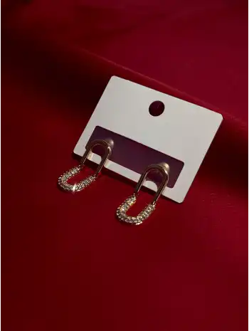 Minimal Kilit Küpe - Gold