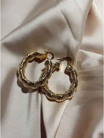 Premium Burgulu Küpe- Gold