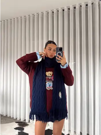 Teddy atkı - Lacivert