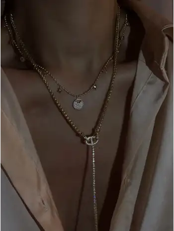 Y Form Düğüm Kolye - Gold