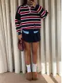 Çizgili polo yaka kazak