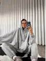 Marka muadil oversize eşofman takımı - Gri