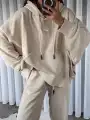 Marka muadil oversize eşofman takımı - bej