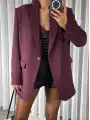 Oversize blazer ceket - Mürdüm