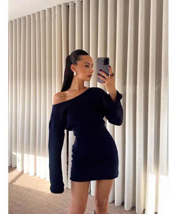 atkı detay mini elbise