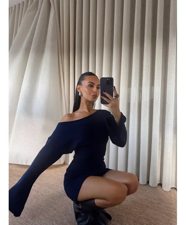 atkı detay mini elbise