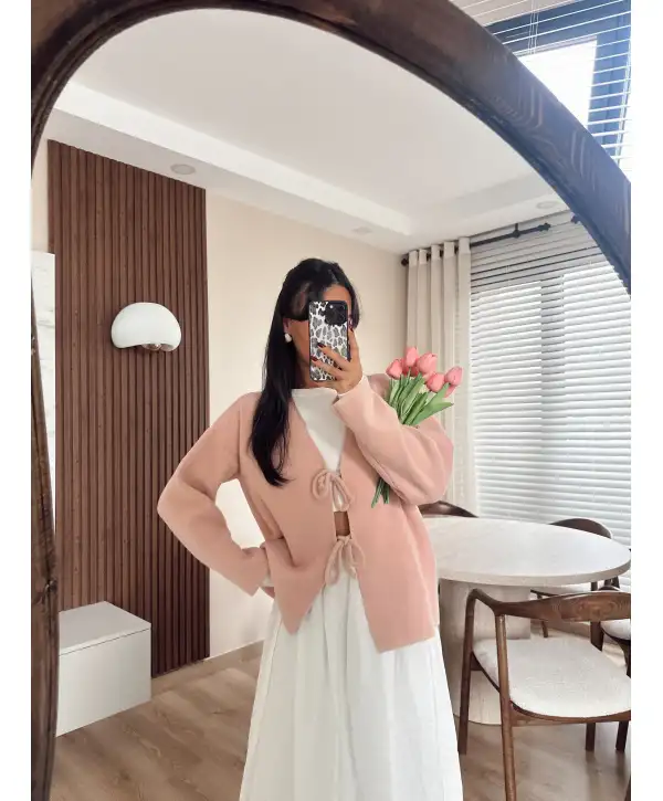 Bağlamalı oversize hırka