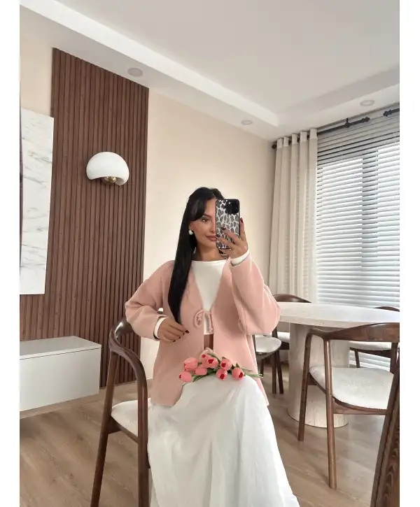 Bağlamalı oversize hırka