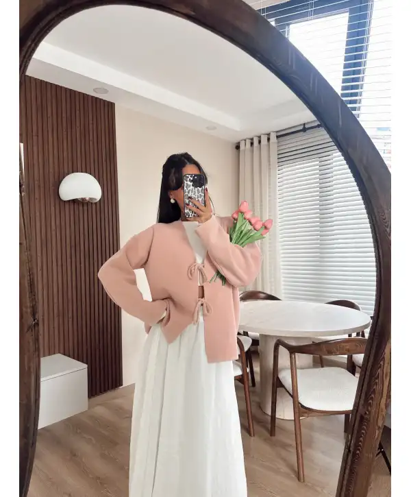 Bağlamalı oversize hırka